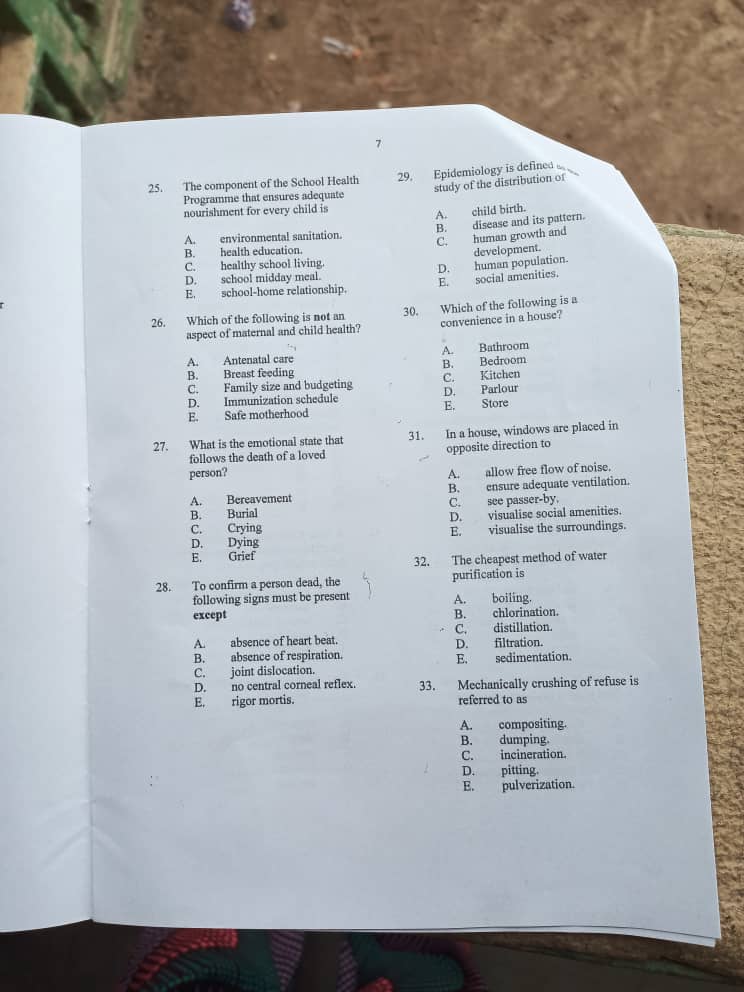 NECO 2024 Health Education Questions Papers (Practical, Theory & Objectives)