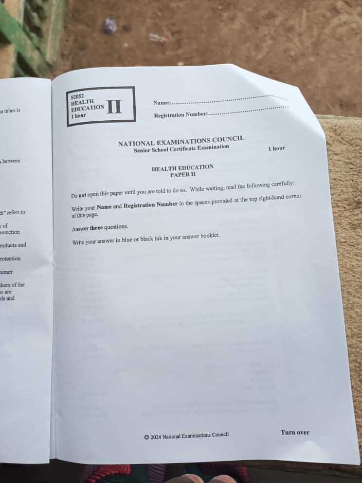 NECO 2024 Health Education Questions Papers (Practical, Theory & Objectives)