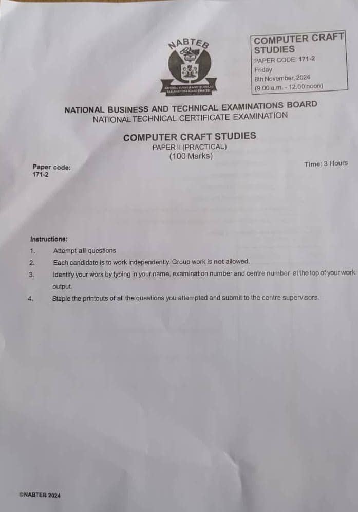 NABTEB GCE 2024 free expo 